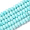 Natural Freshwater Shell Beads Strands, Ronedlle, Dyed, Cyan, 6x3.5~4mm, Hole: 1mm, about 97~99pcs/strand, 15.08~ 15.47 inch(38.3~39.3cm)