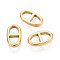 Ion Plating(IP) 304 Stainless Steel Connector Charms, Oval, Real 14K Gold Plated, 10x6.5x2mm, Hole: 2.5mm