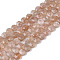 Natural Sunstone Beads Strands, Faceted, Flat Round, 4x2mm, Hole: 0.6mm, about 107~109pcs/strand, 15.35 inch(39cm)