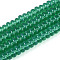 Imitation Jade Glass Beads, Rondelle, Sea Green, 6~6.5x3mm, Hole: 1mm, about 103~118pcs/strand, 14.57~14.96 inch(37~38cm)