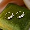 Alloy Plastic Pearl Round Cuff Earrings, Silver, 15mm