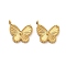 304 Stainless Steel Charms, Butterfly Charm, Ion Plating(IP), Real 14K Gold Plated, 12.5x12.5x2mm, Hole: 1.6mm