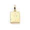 Brass Locket Pendants, Photo Frame Charms for Necklaces, Long-Lasting Plated, Lead Free & Cadmium Free, Rack Plating, Rectangle with Cross, Real 18K Gold Plated, 17x11.5x3mm, Hole: 4.5mm, Inner Diameter: 9x6mm