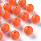 Opaque Acrylic Beads, Round, Coral, 16x15mm, Hole: 2.8mm