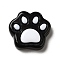 Opaque Resin Cabochons, Cat Paw Shape, Black, 18x19x4.5mm