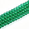 Baking Paint Transparent Glass Beads Strands, Round, Green, 6~6.5mm, Hole: 1.2mm, about 138~142pcs/strand, 29.53~30.31 inch(75~77cm)