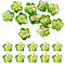 10Pcs Handmade Lampwork Beads, Bumpy, Flower, Yellow Green, 13.5~14x14.5~15x7~8mm, Hole: 1.4mm