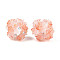 Resin Beads, Round with Flower, with Polymer Clay & Rhinestone, Sandy Brown, 22~26mm, Hole: 2~2.5mm
