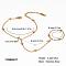 Stainless Steel Satellite Chain Finger Ring Bracelets for Women, Real 18K Gold Plated, 3-3/8 inch(8.5cm) long, Inner Diameter: 6-1/2 inch(16.5cm), ring: 80mm Inner Diameter