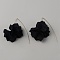 Acrylic Flower Dangle Earrings with Iron Pins, Black, 66~69x47~50mm