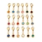 304 Stainless Steel Rhinestone Pendants, Lobster Claw Clasp, Ion Plating(IP), Mixed Color, 23mm
