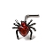 Heart Spider 316L Surgical Stainless Steel with Cubic Zirconia L-Shaped Nose Rings, Gunmetal and Stainless Steel Color, Red, Bar Length: 9/32