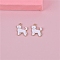 Alloy Enamel Pendants, Golden, Dog Charm, White, 17x20mm