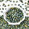 Glass Seed Beads, Oval, Two Tone, Dark Sea Green, 9~9.5x6~6.5mm, Hole: 1.3~1.5mm, about 1058pcs/pound