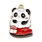 Alloy Enamel Pendants, Golden, Christmas Series,, Panda, 26.5x19x1mm, Hole: 1.5mm
