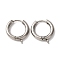 201 Stainless Steel Hoop Earring Findings, with 316 Stainless Steel, with Loops, Stainless Steel Color, 16.5x15x3mm, Hole: 1.8mm, Pin: 1mm