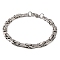 Tarnish Resistant 201 Stainless Steel Byzantine Chain Bracelets, with 304 Stainless Steel Clasps, Stainless Steel Color, 8-7/8 inch(22.6cm)
