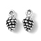 Pine Cone Tibetan Style Alloy Pendants, Cadmium Free & Lead Free, Antique Silver, 13x7x5mm, Hole: 1.5mm, about 1200pcs/1000g