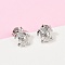 Brass Stud Earrings, Tortoise, Platinum, 8.5x7.5mm