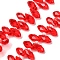 Crystal Glass Beads Strands, Top Drilled Beads, Faceted, Teardrop, Red, 13x6mm, Hole: 1mm, about 90~95pcs/strand, 16~18 inch