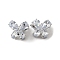 Brass Micro Pave Cubic Zirconia Beads, Cadmium Free & Lead Free, Butterfly, Clear, 9x11.5x9.5mm, Hole: 1.2mm