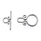 Non-Tarnish 304 Stainless Steel Toggle Clasps, Ring, Stainless Steel Color, Bar: 22x9.5x1.5mm, Hole: 1.5mm, Ring: 23x14.5x1.5mm, Hole: 3.5x6.5mm