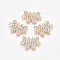 Alloy Links connectors, with Rhinestone, Butterfly, Crystal, Golden, 13x19x2mm, Hole: 1.5mm