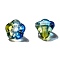 Transparent Czech Glass Beads, Two Tone, Flower, Yellow, 10x8mm, Hole: 2mm, about 120pcs/bag