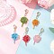 Handmade Seed Beaded Pendants Decorations, with Alloy Lobster Claw Clasps, Clover, Mixed Color, 53mm