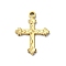 Ion Plating(IP) 304 Stainless Steel Pendants, Real 18K Gold Plated, Cross, 25x18x2mm, Hole: 2mm