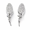 Brass Micro Pave Clear Cubic Zirconia Box Clasps, Platinum, 19x7x5.5mm, Hole: 1.2mm