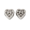 304 Stainless Steel European Bead Rhinestone Settings, Stainless Steel Color, Heart, 10x10x7.5mm, Hole: 4.5mm