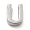 304 Stainless Steel Charms, Letter Charm, Letter U, 9.5x7x3mm, Hole: 1.6mm