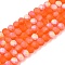 Transparent Glass Beads Strands, Faceted, Frosted, Half AB Color Plated, Rondelle, Dark Orange, 3.5~3.8x3mm, Hole: 0.4mm, about 105~110pcs/strand, 29~31cm