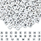 300Pcs Letter Acrylic European Beads, Horizontal Hole, Random Mixed Letters, Cube, White, 10x10x10mm, Hole: 3.5~4mm