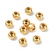 Brass Beads, Round, Long-Lasting Plated, Cadmium Free & Nickel Free & Lead Free, Real 18K Gold Plated, 4x3.5mm, Hole: 1.5mm
