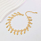 Fashionable Vintage Beach Brass Flower Link Chain Leaf Tassel Adjustable Women's Anklets, Real 18K Gold Plated, 8-5/8 inch(220mm)