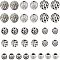 Brass & Alloy Beads Kits, inlude Filigree Beads, European Beads and 3-Hole Guru Beads, Antique Silver, 32pcs/box