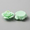 Opaque Resin Cabochons, Rose, Pale Green, 34.5x35.5x16mm