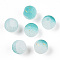 Frosted Baking Painted Crackle Glass Beads with Glitter Powder, Two Tone, Round, Light Sea Green, 10x9.5mm, Hole: 1.8mm