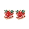 Christmas Theme Rack Plating Alloy Pendants, with Enamel, Cadmium Free & Nickel Free & Lead Free, Golden, Christmas Bell, 20x19.5x3mm, Hole: 2~2.3mm