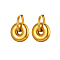 Stainless Steel Hoop Earrings, Golden, Ring, 17mm