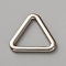 Triangle Alloy Linking Rings, 3 Shaped Clasps, Platinum, 30x33x3mm, Inner Diameter: 21.5x24.5mm
