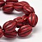 Oval Synthetic Turquoise Melon Bead Strands, Dyed, Red, 16x12mm, Hole: 1mm