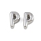 304 Stainless Steel Charms, Letter, Letter P,  7.5x4.5x3.5mm, Hole: 1.8mm
