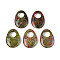 Natural Unakite Large Hole Pendants, Egg Charms, 35~36.5x24.5~25.5x7~8mm, Hole: 12~12.5mm