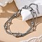 Stainless Steel Multi-strand Ball Bracelets, Round Snake Chain Bracelets for Women, Stainless Steel Color, 6-1/4~6-3/4 inch(15.9~17cm)