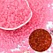 6/0 Luminous Glass Seed Beads, Round Hole, Frosted Inside Colours, Glow in the Dark, Rondelle, Hot Pink, 4.5x3.5mm, Hole: 1.5mm, about 4500pcs/pound