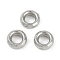 CCB Plastic European Beads, Large Hole Beads, Faceted Rondelle, Platinum, 8x3mm, Hole: 4mm