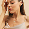 Compass Brass Pendant Necklaces for Women, Golden, 15.75 inch(40cm)